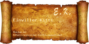 Einviller Kitti névjegykártya